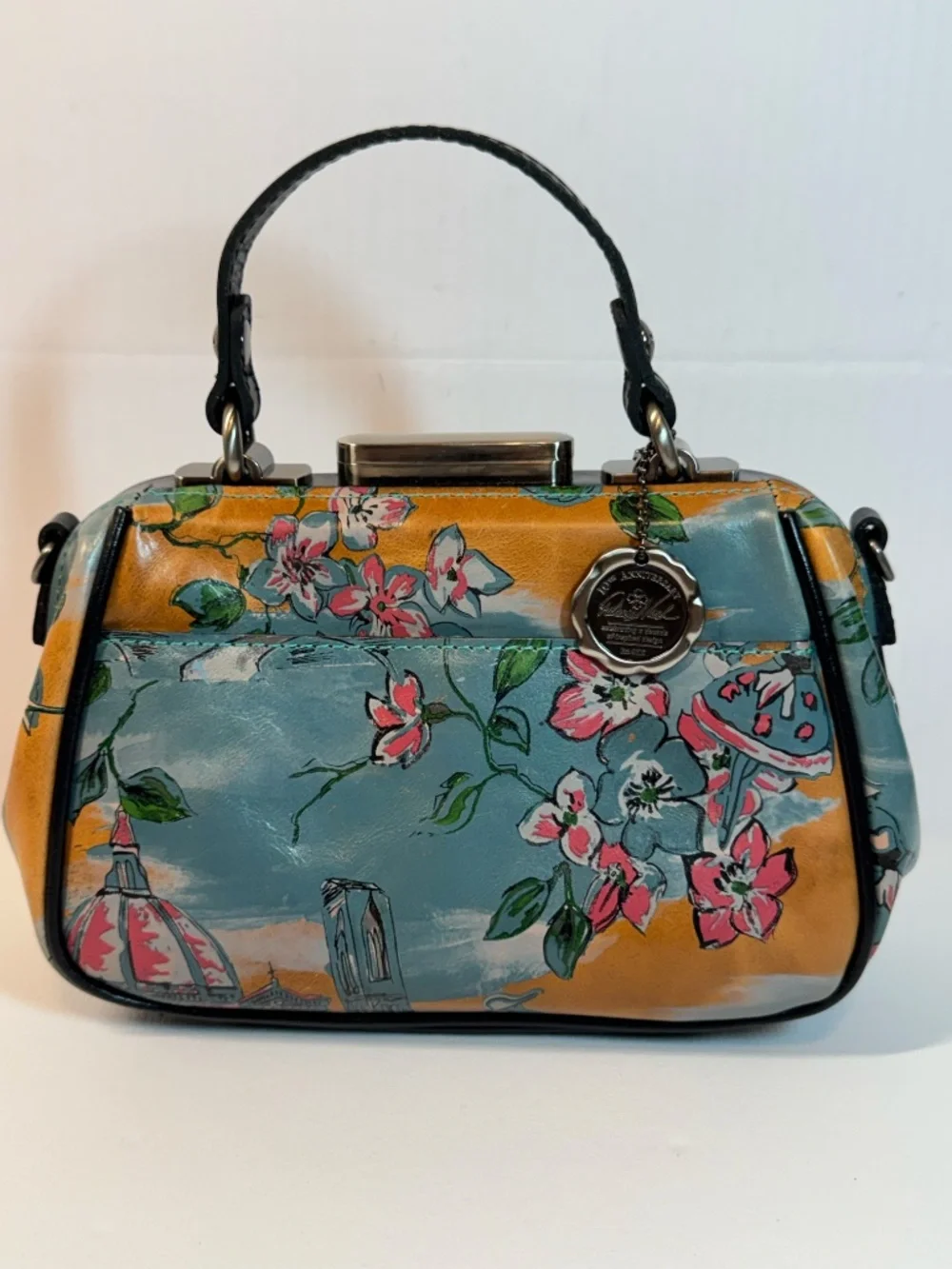 Patricia Nash Beautiful Girl Print 10th Anniversary Satchel Bag + Scarf